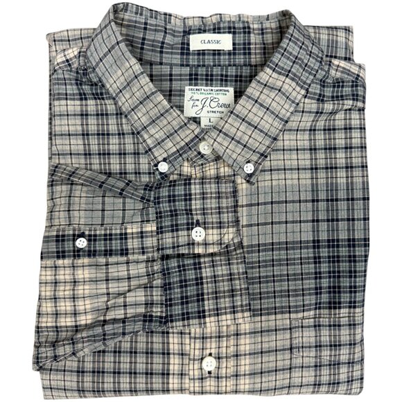 EUC Men's J. CREW Secret Wash Classic‎ Fit Tartan Plaid Shirt | Size L - Picture 1 of 12